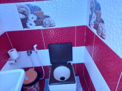 a toy bathroom with a toilet and a sink at Nile Bride Felucca in Aswan