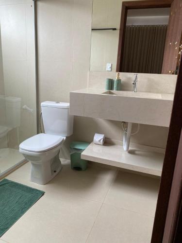 パウメイラスにあるCasa Capão Vibesのトイレと洗面台付きのバスルーム