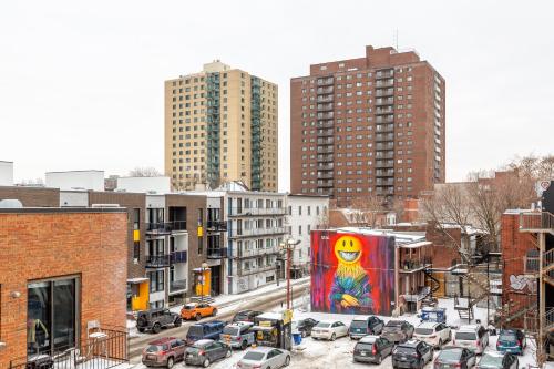 Udsigt til Montreal eller udsigt til byen taget fra lejligheden