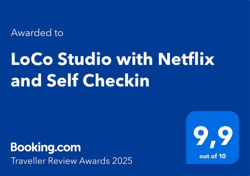 a blue sign with the text looco studio with netflix and self checkout at LoCo Studio with Netflix and Self Checkin in Ho Chi Minh City