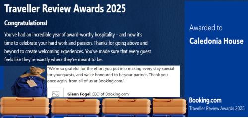 a screenshot of the travel review awards homepage at Caledonia House in Rosyth