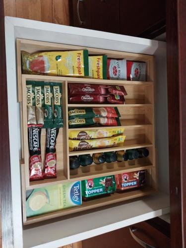 a drawer filled with lots of different types of snacks at De La Grace in Potchefstroom