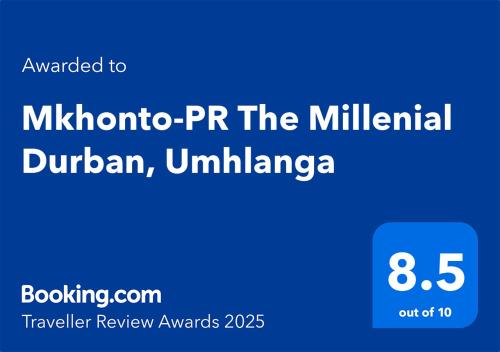 Mkhonto-PR The Millenial Durban, Umhlangaに飾ってある許可証、賞状、看板またはその他の書類