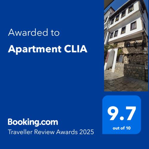 Certifikát, hodnocení, plakát nebo jiný dokument vystavený v ubytování Apartment CLIA