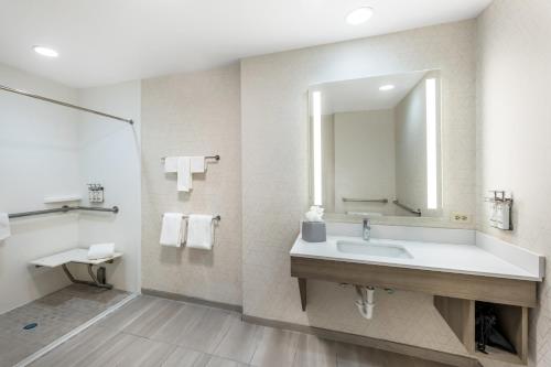 a bathroom with a sink and a mirror at Holiday Inn Express Crestwood by IHG in Crestwood