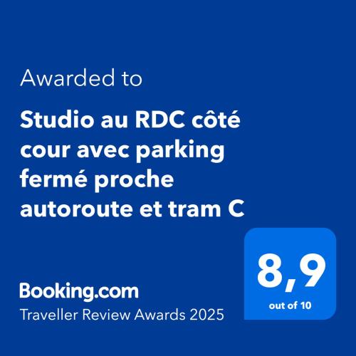 une capture d'écran d'un téléphone portable avec un café rabfc dans l'établissement Studio RDC calme avec parking fermé près autoroute et tram C, à Mulhouse