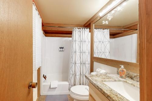 un bagno con un water e un lavandino di The Cozy Condo a Kingswood Estates