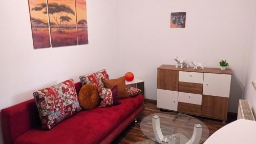 Χώρος καθιστικού στο Ferienwohnung Im Vilstal