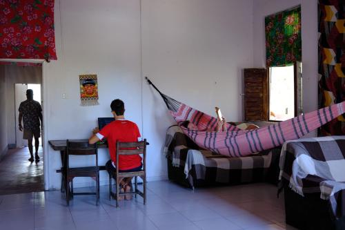Χώρος καθιστικού στο Hostel Divino do Carmo