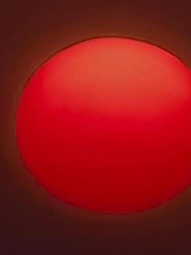 a close up of a red traffic light at NatureLand Beach Villa in Ḩabshān