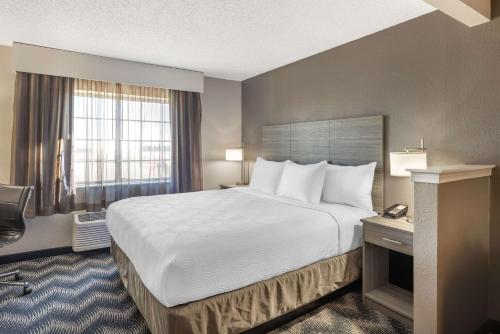 a hotel room with a large bed and a window at Country Inn & Suites by Radisson Bolingbrook, I-55 in Bolingbrook