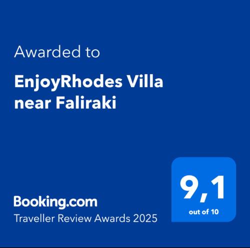 a screenshot of a cell phone with the text upgraded to epiphotos ville at EnjoyRhodes Villa near Faliraki in Kalithies