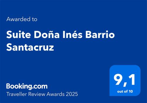 a blue sign with the words at Suite Doña Inés Barrio Santacruz in Seville