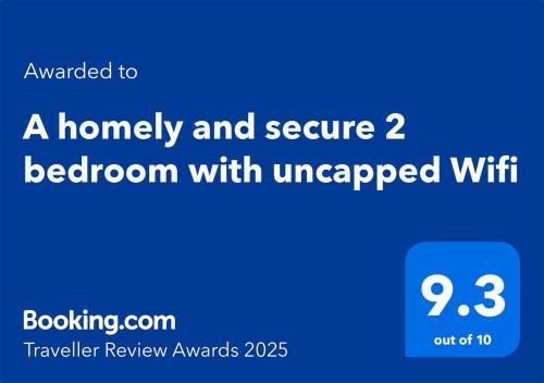 a humanity and secure bedroom with unencrypted wifi screenshot at A homely and secure 2 bedroom with uncapped Wifi in Johannesburg