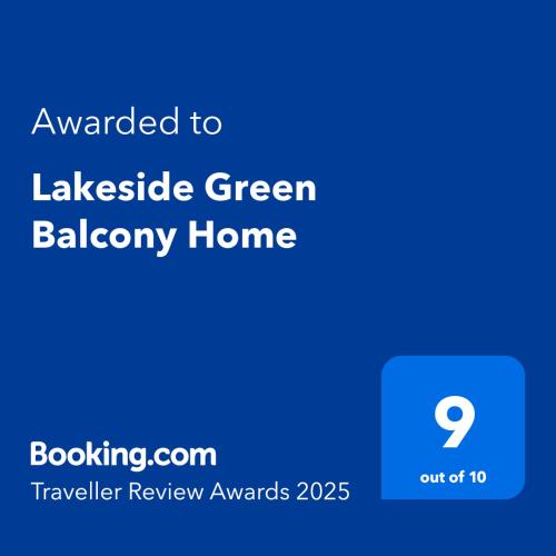 a screenshot of a cell phone with the text awarded to reusable green bakery home at Lakeside Green Balcony Home in Tskaltubo