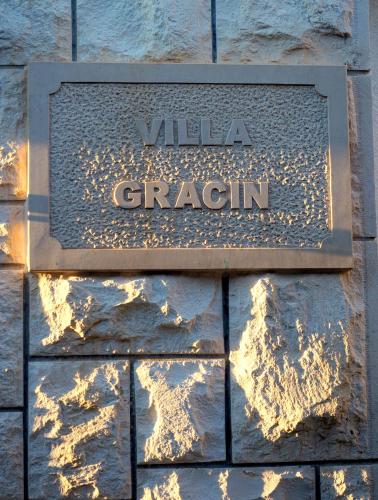a sign for the vla riccarton on a building at Apartment Ennio in Povlja