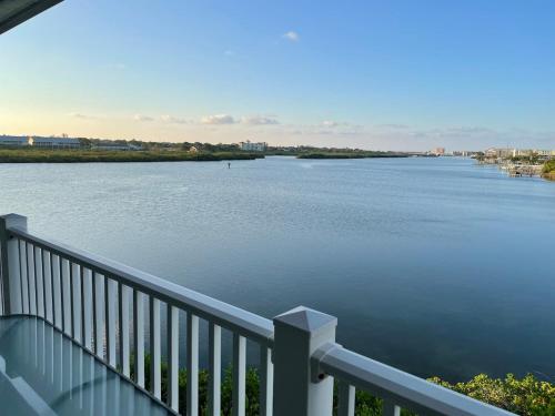 a view of a river from a balcony at Amazing views & steps to beach 2B-2Bath-Pool 333 in Clearwater Beach
