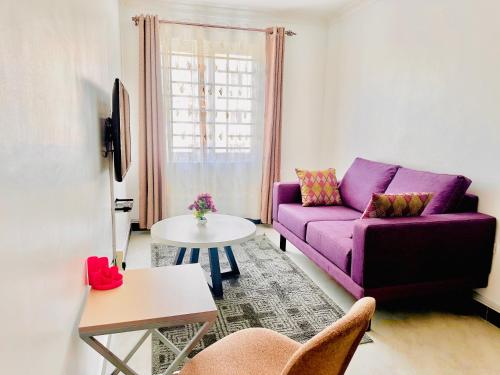 Ruang duduk di Airb&b 1Br Rama oasis