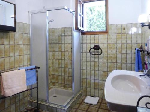 łazienka z prysznicem i umywalką w obiekcie Holiday home with private pool in Malaucene w mieście Malaucène