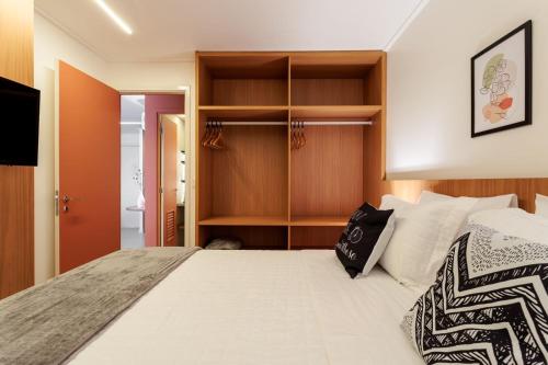 Postel nebo postele na pokoji v ubytování Flat beira-mar, novo!