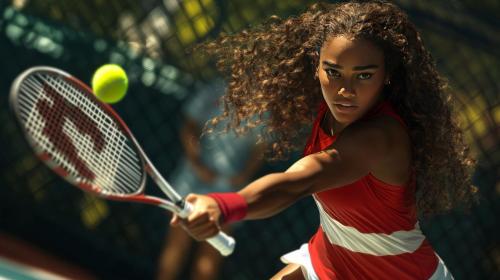 a woman hitting a tennis ball with a racket at Las Olas Beach Resort in La Barqueta