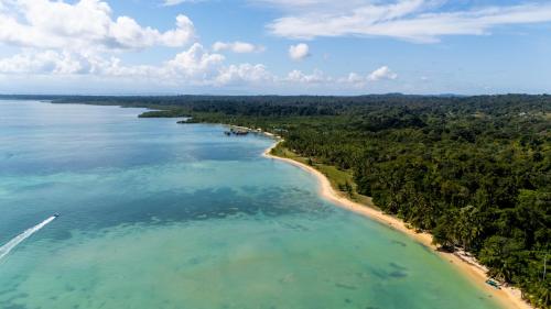 Landskap semula jadi dekat dengan rumah percutian