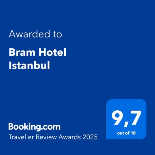 Et logo, certifikat, skilt eller en pris der bliver vist frem på Bram Hotel Istanbul