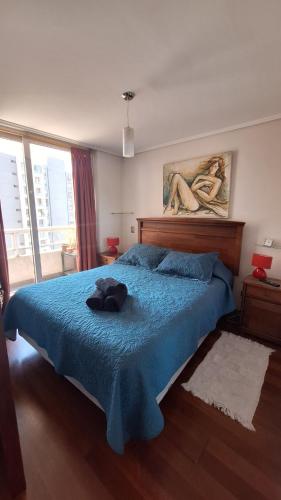 Una cama o camas en una habitación de 10 minutes from the Congress and the Sea