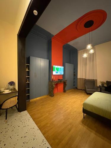 a large room with a bed and a living room at Your Haven of Peace! in Brussels