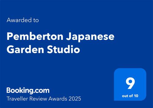a screenshot of a cell phone with the textpayer jamacare garden studio at Pemberton Japanese Garden Studio 2025 Winner Travellers Award in Pemberton