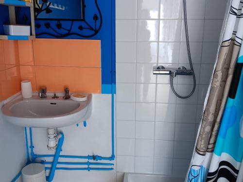 Maisonnette Individuelle Proche Centre Ville à La Faute-sur-Mer - FR-1-476-131 في لا فاوت سور مير: حمام مع حوض ودش