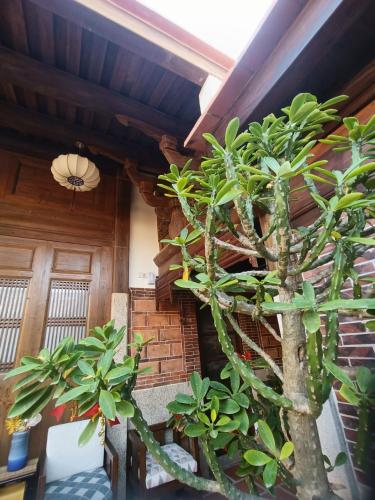 a house with a tree in front of a building at Old Min House Building 3 in Ch'iung-lin