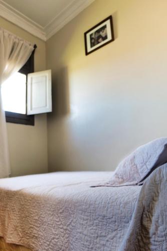 a bedroom with a bed and a window at Hostal Boonen in Santiago