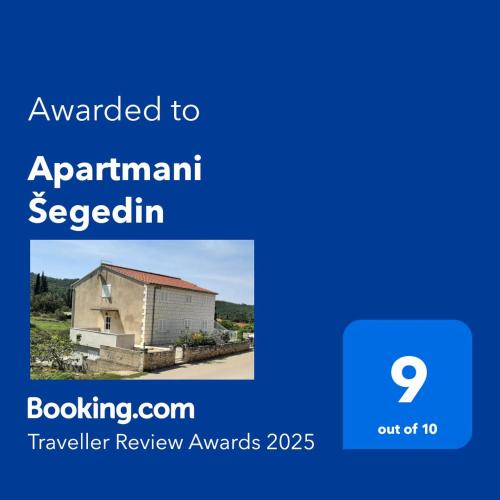 Sijil, anugerah, tanda atau dokumen lain yang dipamerkan di Apartmani Šegedin