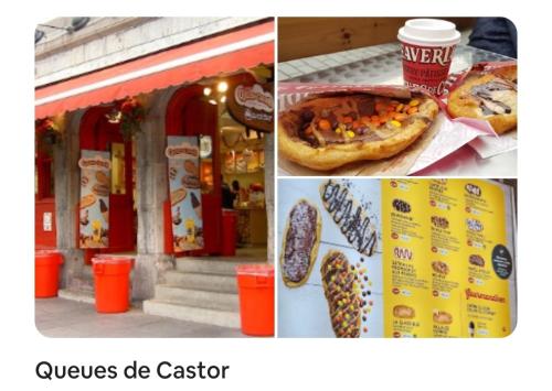 a collage of pictures of a store with a pizza at #2 - Big Loft - Plaza St-hubert in Montréal