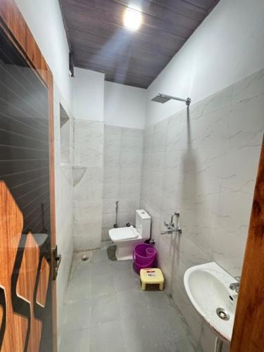un bagno con un water e un lavandino di Raj Palace a Ajmer