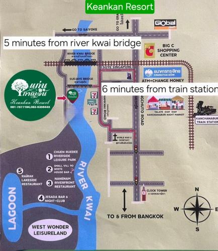 a map of the kayanayan rebuild with the train station at KeanKan Resort in Ban Chuk Kum