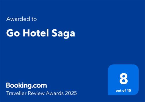 Certifikát, hodnocení, plakát nebo jiný dokument vystavený v ubytování Go Hotel Saga