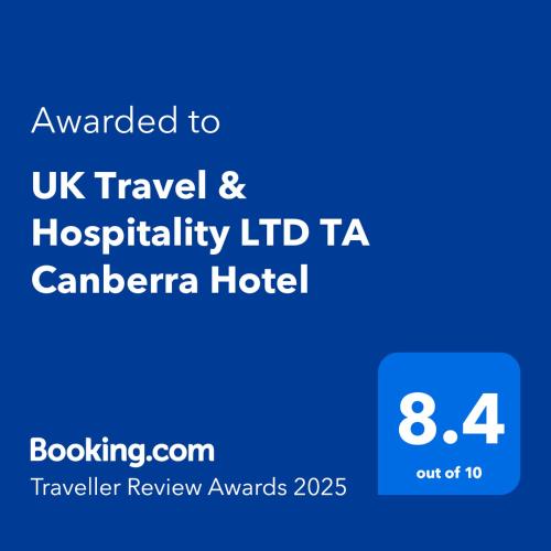 a screenshot of aku travel and hospitality idta canberra hotel at UK Travel & Hospitality LTD TA Canberra Hotel in Blackpool