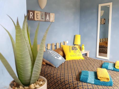Ένα ή περισσότερα κρεβάτια σε δωμάτιο στο Residence les cotes d'Armor
