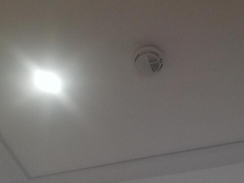 a ceiling with a ceiling fan in a room at Apartment by the Sea,Neoi Epivates Beach, Thessaloniki in Neoi Epivates