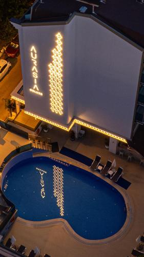 a model of a building with a swimming pool at Aurasia Design Hotel in Marmaris
