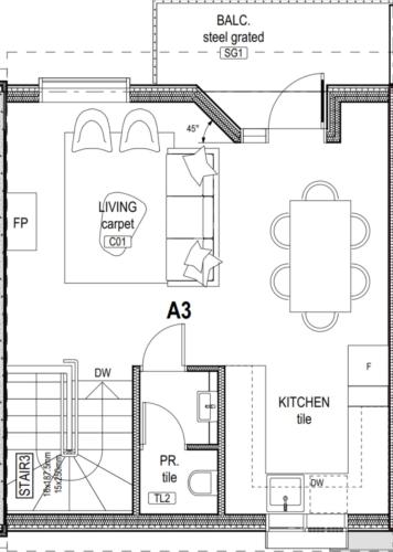 a floor plan of a house at 5min Walk to Lift 3BR Luxe Chalet with Views & Fire in Mount Buller
