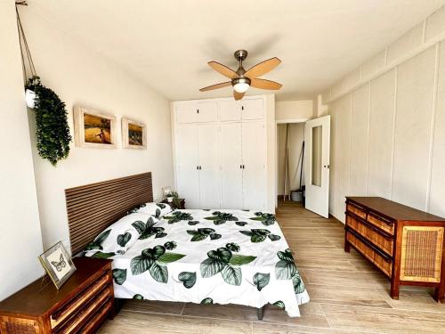 Ein Bett oder Betten in einem Zimmer der Unterkunft Coqueto apartamento en la playa