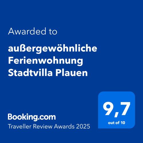 a screenshot of a phone screen with the text awarded tolezciplinaryciplinary at außergewöhnliche Ferienwohnung Stadtvilla Plauen in Plauen