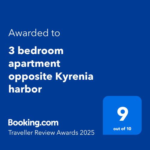 a screenshot of the bedroom apartment opposite kyrania harrier at 3 bedroom apartment opposite Kyrenia harbor in Kérynia
