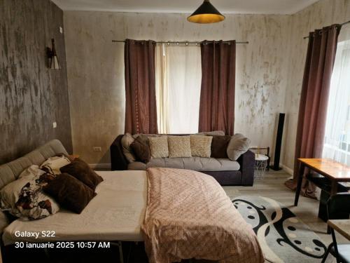 En eller flere senge i et værelse på Casa Rahova