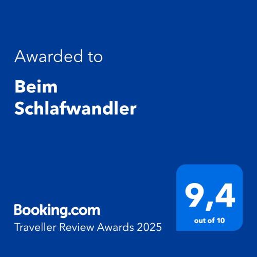 a screenshot of a cell phone with the text awarded to benelin schillialer at Beim Schlafwandler in Karlsbad