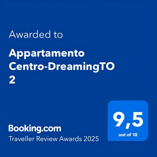 a blue sign with the text upgraded to apartment centrino dreamingcolo at Appartamento Centro-DreamingTO 2 in Turin