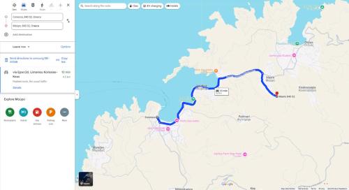 a map of the trail with the route highlighted at Petra Vista Retreats in Otzias